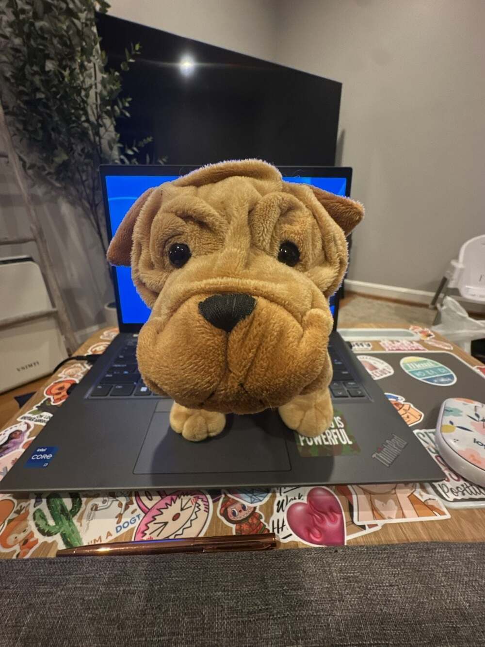 Ganz Shar Pei Dog Plush Stuffed Animal Brown Wrinkled